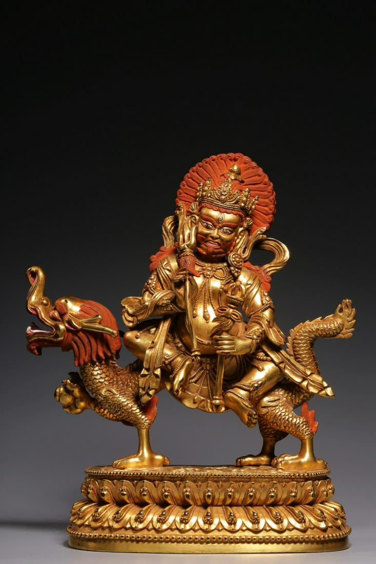 A Fine Gilt-bronze Statue of the Great King (1 of 9)