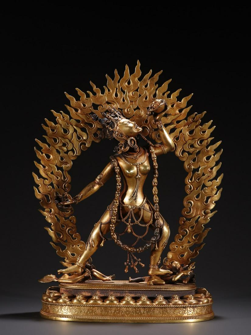A Fine Gilt-bronze Dakini Statue (1 of 9)