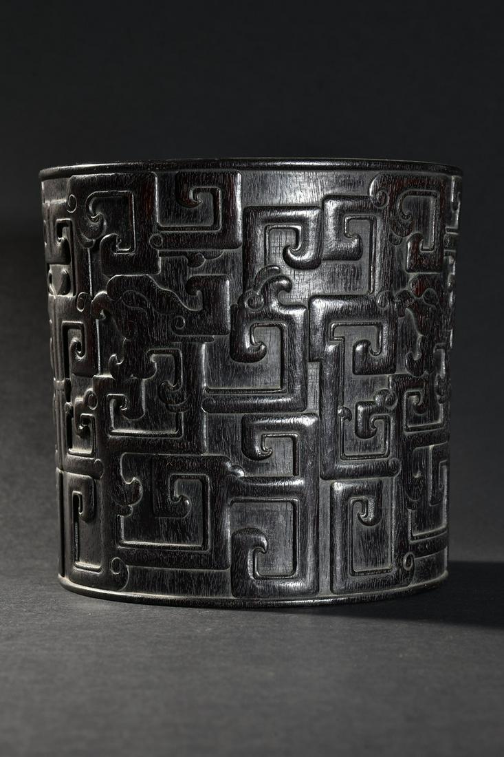 A Top and Rare Zitan Wood Pen Holder (1 of 9)