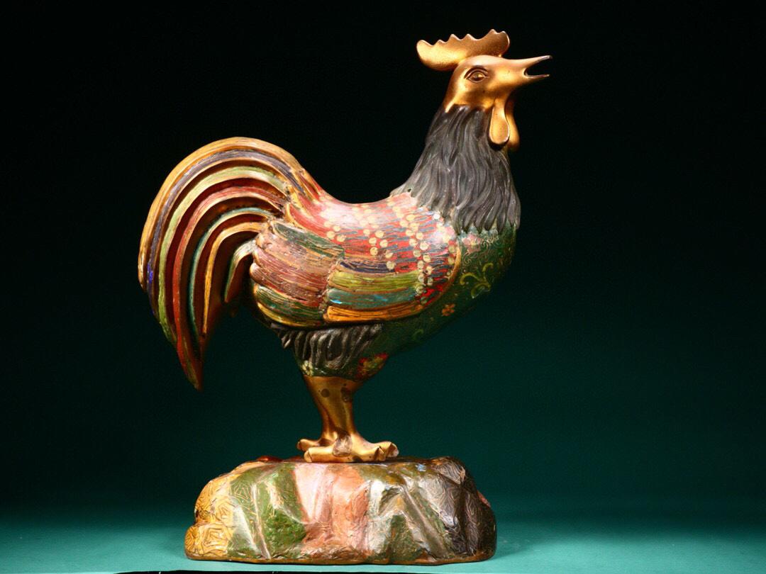 A Fine Gilt-bronze  Cloisonne Enam el Rooster Ornament (1 of 9)