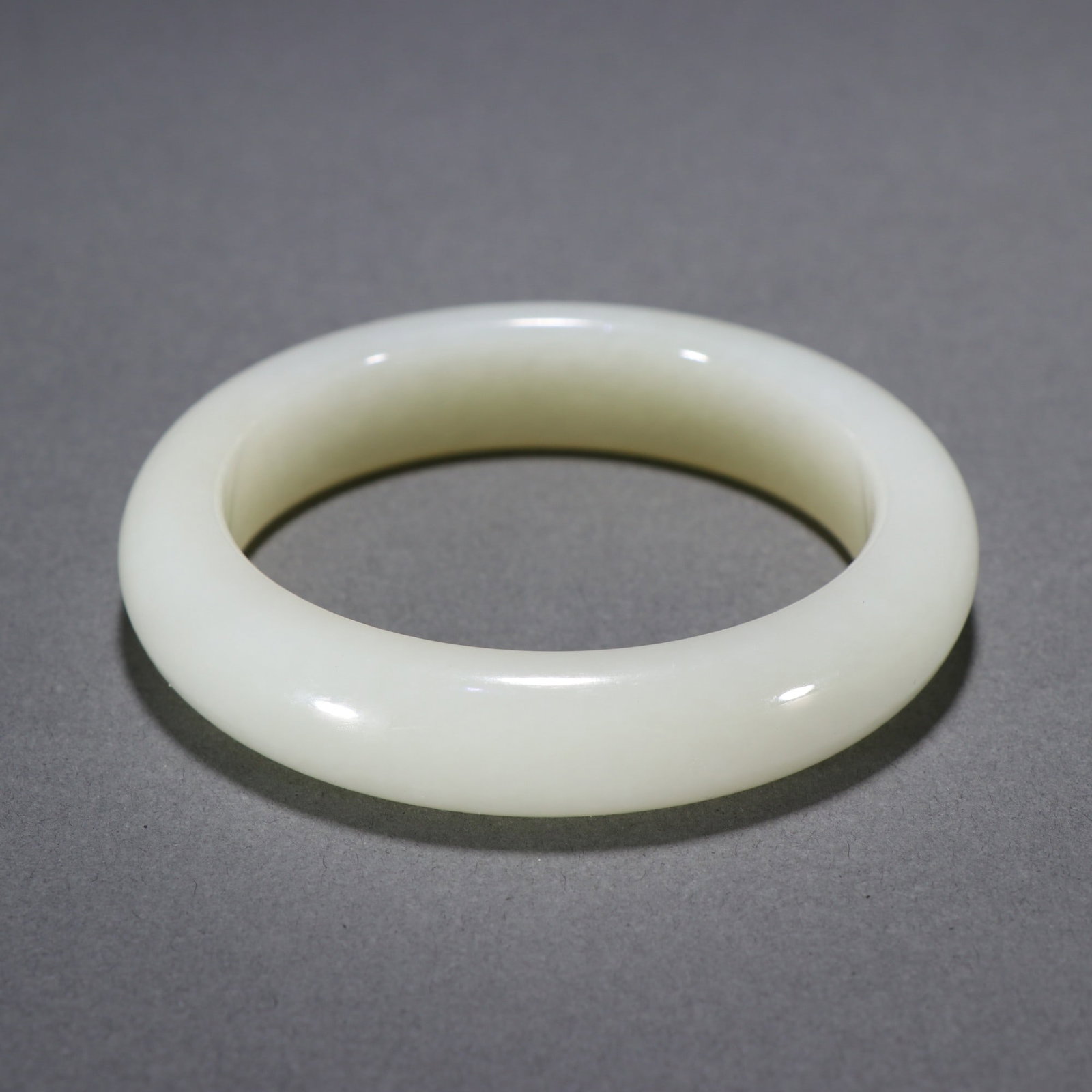 A Fine Hetian Jade Seed Material Plain Flat Bracelet (1 of 9)