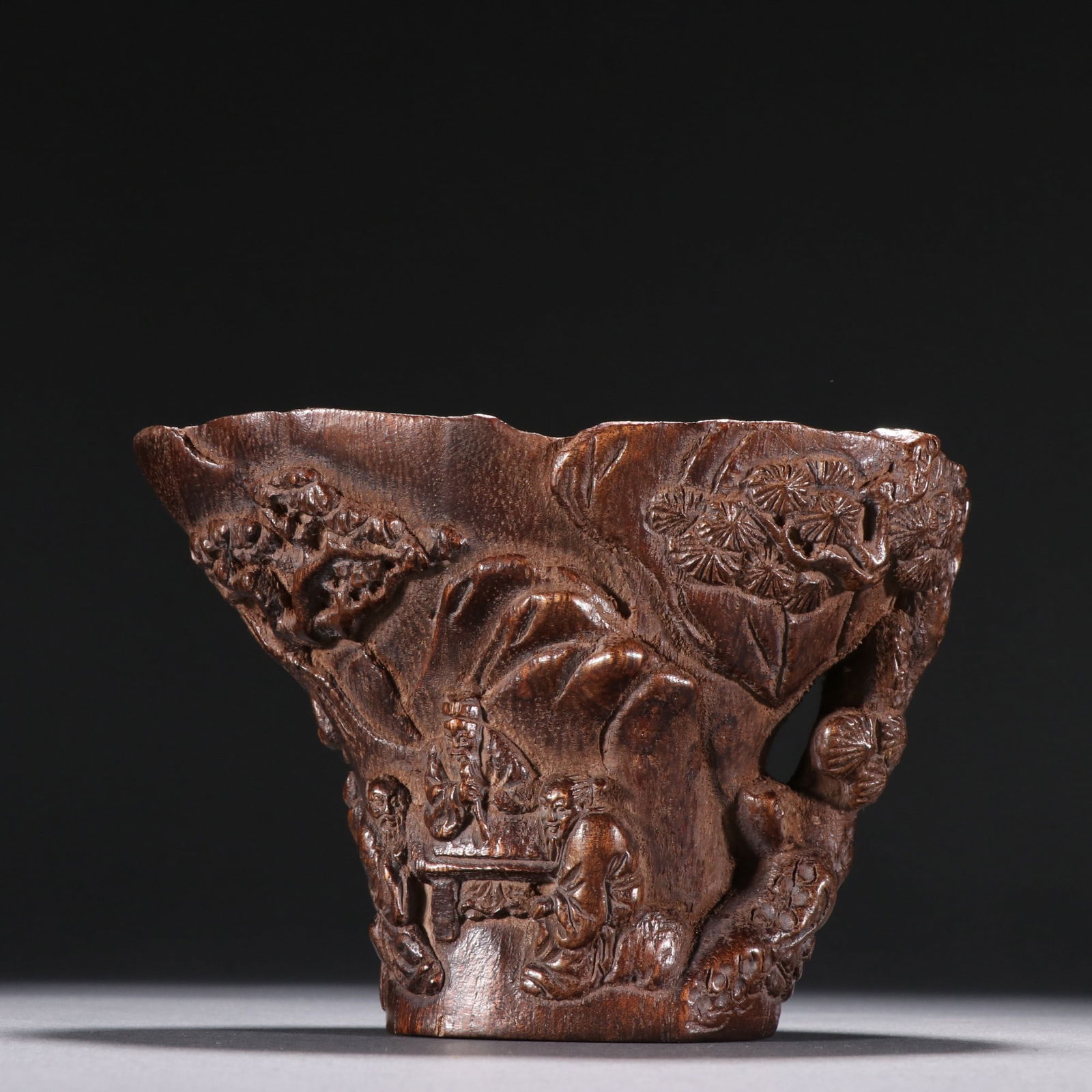 A Fine Agarwood Carved Character Story Cup (1 of 9)