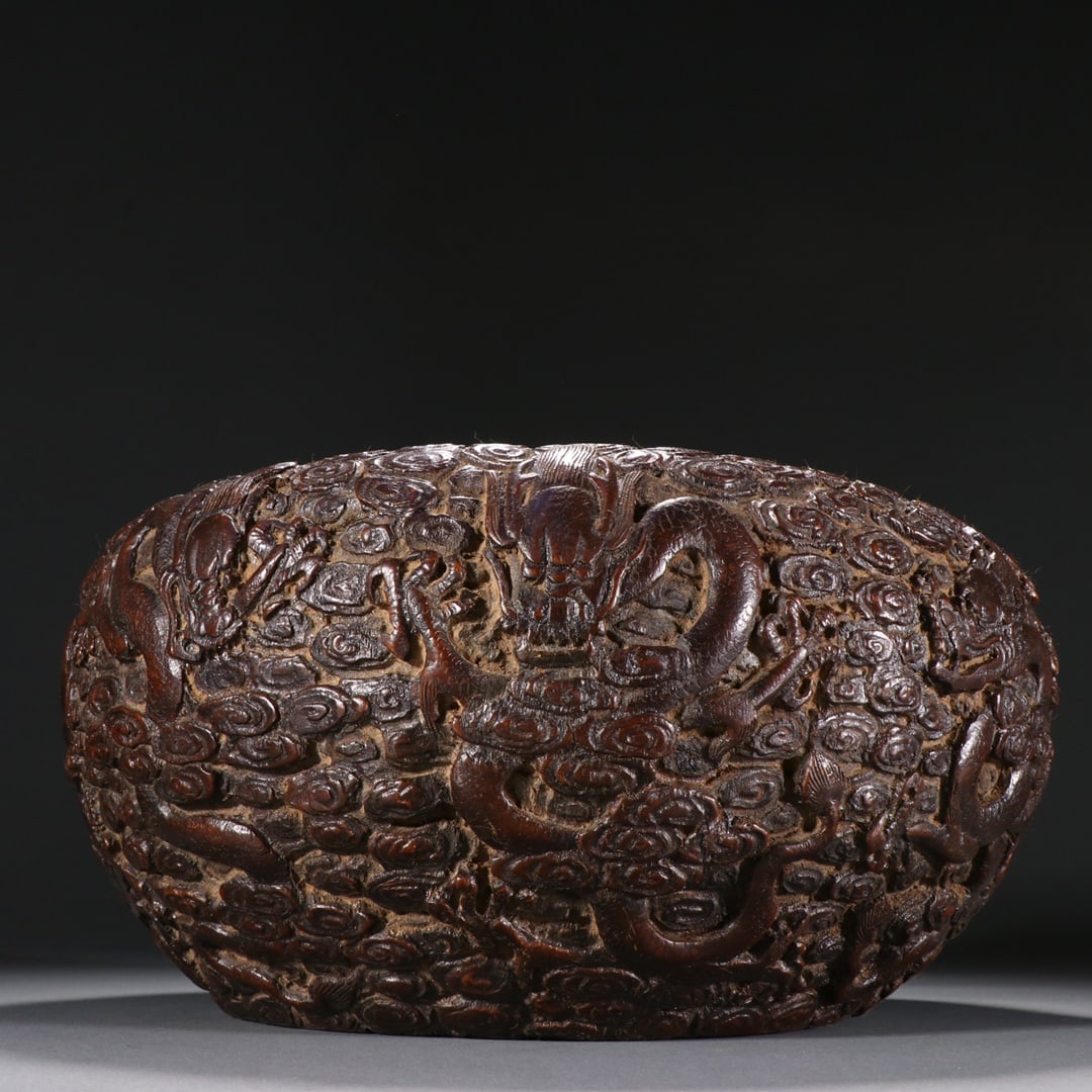 A Rare Agarwood Dragon Pattern Bowl (1 of 9)