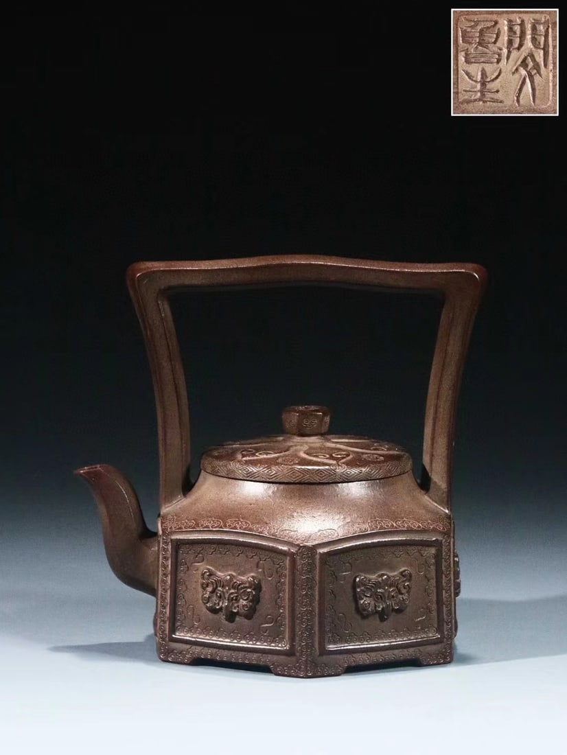 A Fine Zisha Hexagonal Lifting Beam Pot (1 of 9)