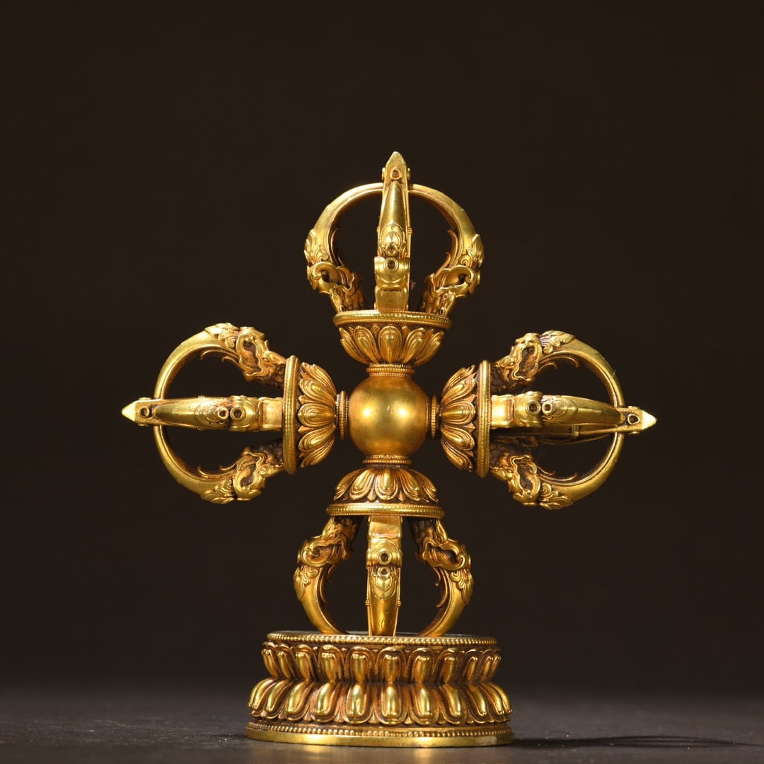 A Rare Gilt-bronze Vajra Ornament (1 of 9)