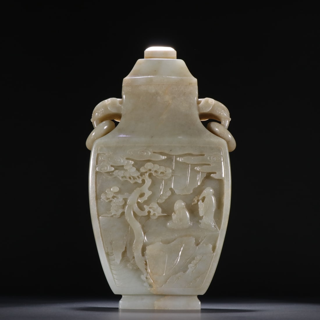 A bottle with Hotan Jade seed, landscape, figure image, nose and ear cap (1 of 9)