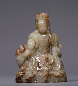 Hotan Jade Riding Roar Avalokitesvara Carving