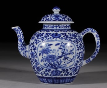 Blue And White Entwined Branches, Window Opening Flower Pot