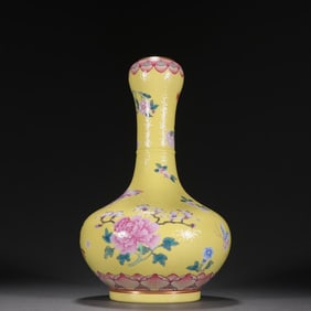 Yellow Ground Crawling Pollen, Butterfly Patterned Garlic Bottle