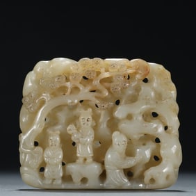 A Hotan Jade seed material character story decoration