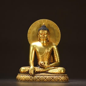 Ming Yongle Copper Gilded Shakyamuni Buddha Statue