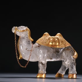 A Liaojin crystal gold wrapped camel ornament