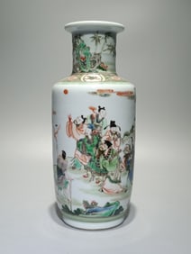 A Kangxi style colorful Eight Immortals birthday stick vase