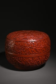 A Piece Of Lacquerware With Red Dragon Pattern Cover Box Study Ornaments