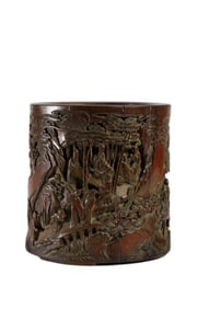 Bamboo carved character pen holder