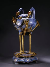 A piece of pinched silk enamel Three Cranes Ruyi Fumigation Furnace