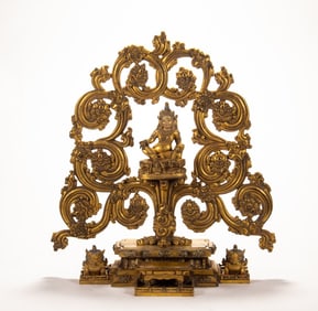 A copper gilded Buddha statue