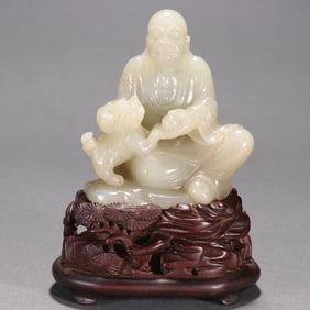 A Piece Of Hetian Jade Seed Material Arhat Rui Beast Ornament