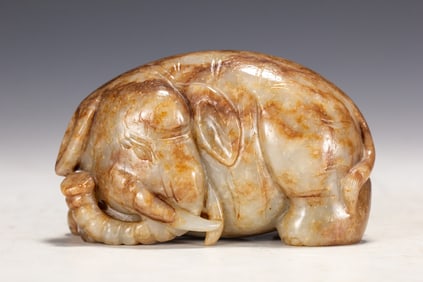 A piece of Hetian jade elephant