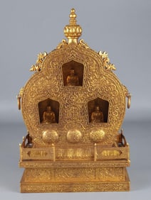 Copper Gilded Buddhist Niche