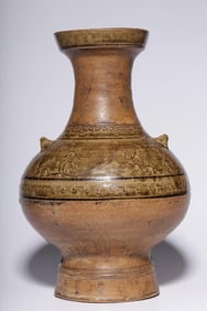 Western Jin Yue kiln celadon double series ear jar