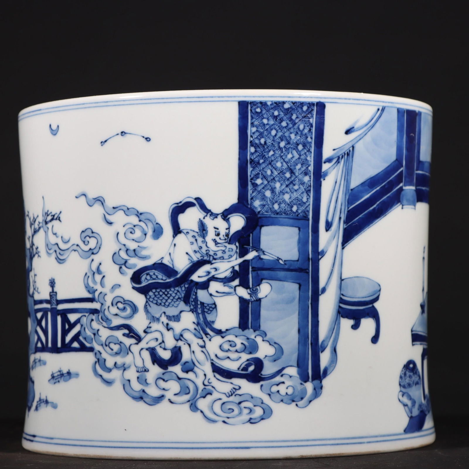 Kangxi Blue and White Character Pen Holder (1 of 9)