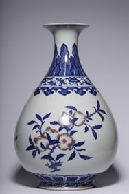 Made in the year of Emperor Yongzheng, this blue and white glazed jade pot with three patterns of
