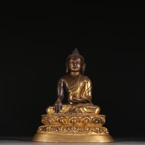 A copper gilded Shakyamuni ornament