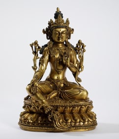Copper Gilded Buddha Statue