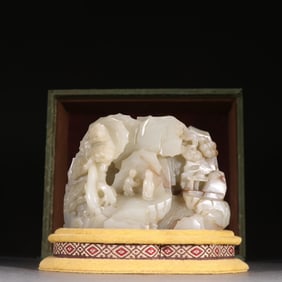 A Hotan Jade seed character story Shanzi decoration