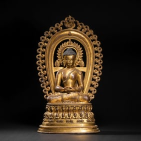 A Bronze Gilt Sakya Statue