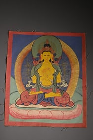A Piece Of Thangka Green Tara Screen Heart Ornament