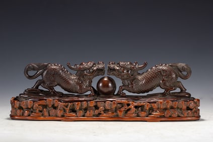 One piece of Rosewood Double Dragon pen holder