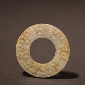 A piece of Hetian jade carved moire jade