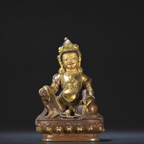 Copper gilded golden God of Wealth ornament