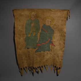 A piece of sheepskin Arhat painting