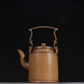 A late Qing Dynasty "tribute bureau" purple sand beam pot