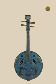 A piece of Qing copper cloisonné cloisonné enamel Ruan