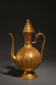 A Bronze Gilt Dragon Pattern Holding Pot Study Ornament