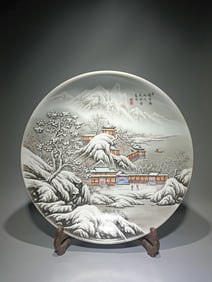 A piece of Qingyong's genuine pastel snow landscape landscape