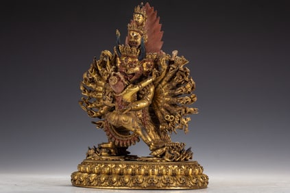 A bronze gilt Buddha statue