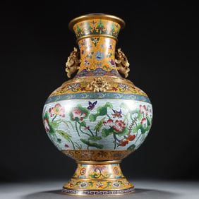 A Chenghua Year Cloisonne Flower and Bird Pattern Appreciation Bottle