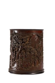 Bamboo carved character pen holder