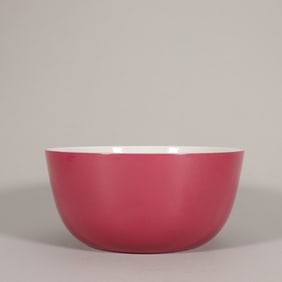 A Daoguang Rouge Red Glazed Flower and Fruit Pattern Dwelling Bowl