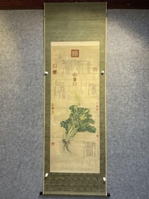 Jiang Tingxi'S "Hundred Treasures" Silk Scroll