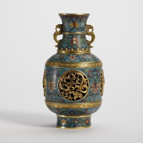 Cloisonn é Flower Pattern Vase