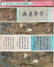 Yuan Dynasty Zhao Mengfu Bole Xiangma figure silk