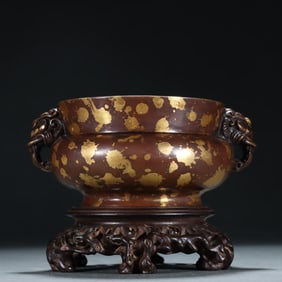 A precision cast copper dot gold sprinkling elephant ear furnace