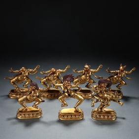 A set of copper gilded diamond protectors