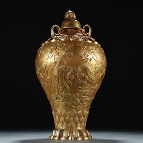 A Liaojin copper gilded flying vase